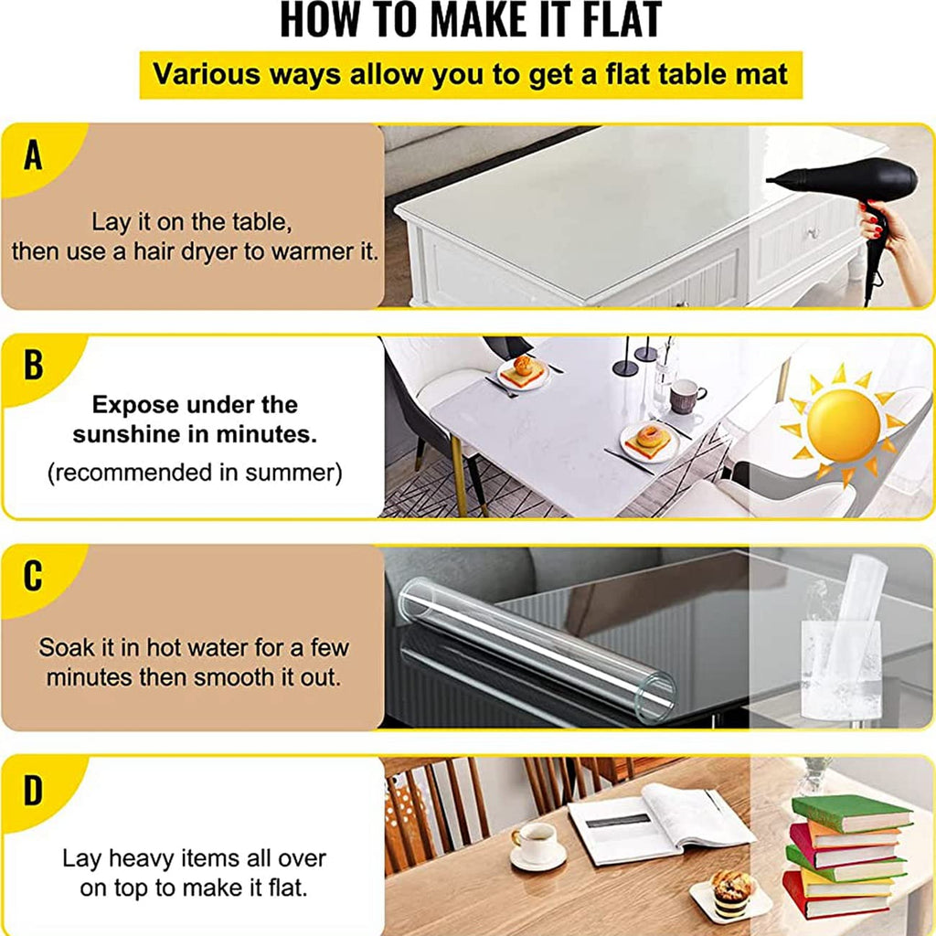 Leffora Frosted Table Cover Protector 60 x 60 Inch, 1.5mm Thick Plastic Desk Protector Mat, Square Waterproof PVC Placemats, Transparent Mat for Desktop, Dining Room Table, Dresser, Writing Desk