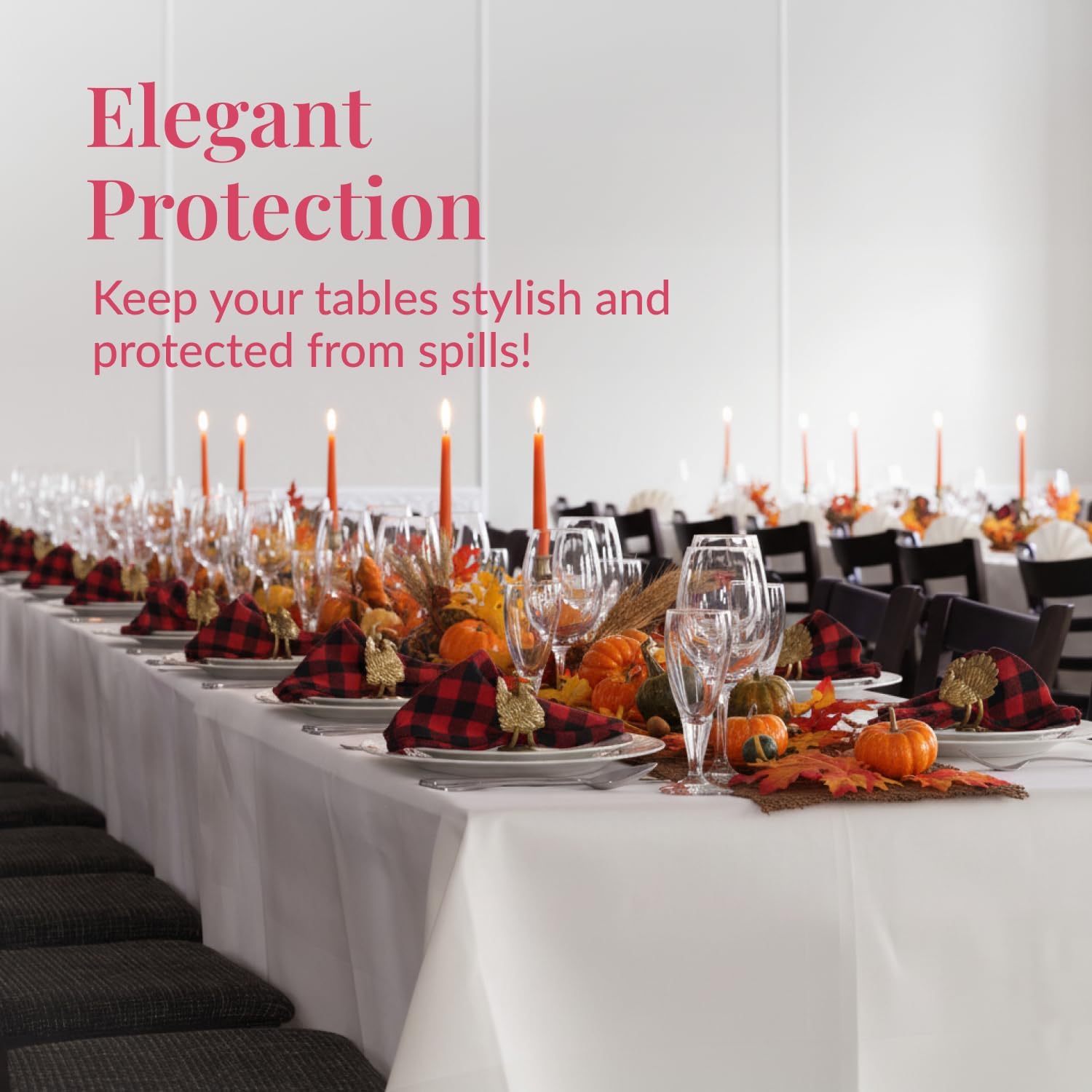 Prestee Disposable Plastic Table Cloths - Heavy-Duty Waterproof 108" x 54" White Rectangle Covers for Events