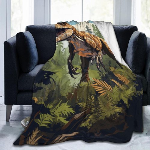 amepay Dinosaur Blanket Gifts for Boys Kids Jurassic Tyrannosaurus Dino Flannel Throw Blankets for Home Couch Bed Sofa Soft Fuzzy Lightweight Decor All Season 60x50 Inches