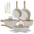 Ceramic Cookware Sets 15PCS Pots and Pans Set Non Stick (white15)