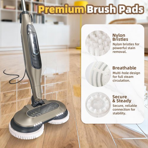 2 Pack Upgraded Steam Mop Replacement Brush Heads Compatible with Shark Steam and Scrub Mop S8201 S8001 S8002 S7201 S7001 Series, Short Bristle Cleaning and Polishing Brush for Deep Clean Hard Floors