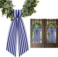 AZYM Wreath Sash Set - Elegant White and Blue Ribbon Accessories for Indoor/Outdoor Decor