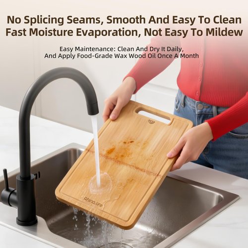 Bamboo Wood Cutting Board 4-Piece Set, Dishwasher Safe, Organic Bamboo, No Glue & Non-Toxic & Healthy, with Juice Groove, Lightweight & Durable, Plastic-Free Kitchen Chopping Board for Meat