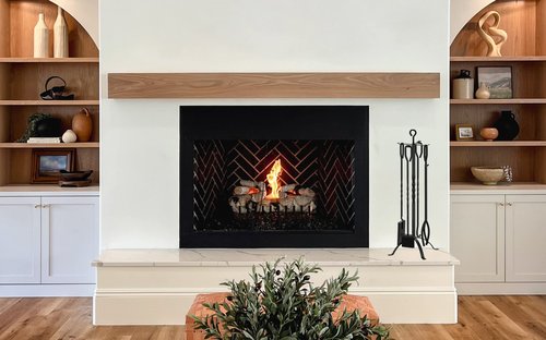 CALIDOLA 5 Pieces Fireplace Tools Set 31",Heavy Duty Wrouhgt Iron Fire Place Toolset with Poker, Shovel, Tongs, Brush, Stand for Outdoor Indoor Chimney, Hearth, Stove,Black