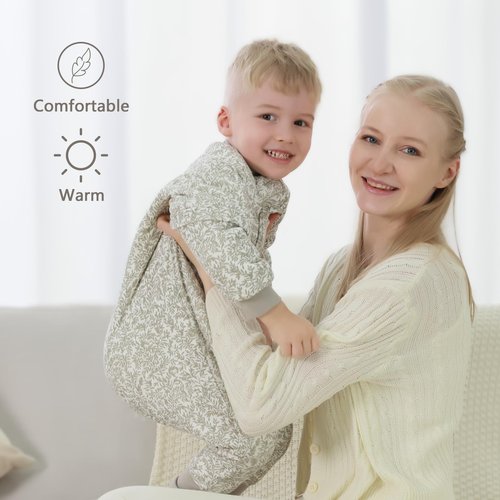 Mosebears Baby Sleep Sack with Legs,Cotton Baby Sleep Sack for Toddler Thicken 2.5 TOG(3-4T Years)