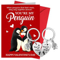 HOWAF Valentine's Day Card for Him Her, You Are My Penguin Cute Romantic Wedding Anniversary Card for Wife Husband Girlfriend Boyfriend, Valentine's Day Penguin Card Penguin Keychains