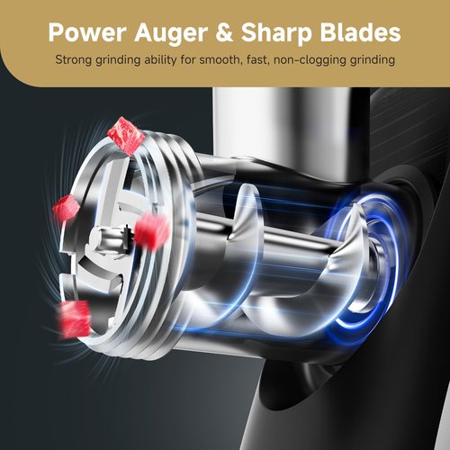 AAOBOSI Meat Grinder Electric, Sausage Stuffer With 2 Blades, 3 Plates, Sausage Tube & Kubbe Kit, [2800W Max] for Home Kitchen Use, Stainless Steel