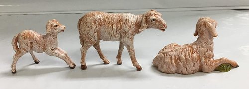 Fontanini by Roman Inc. | 3-Piece Sheep Family Set - Hand Sculpted Nativity Figures, 5" Tall