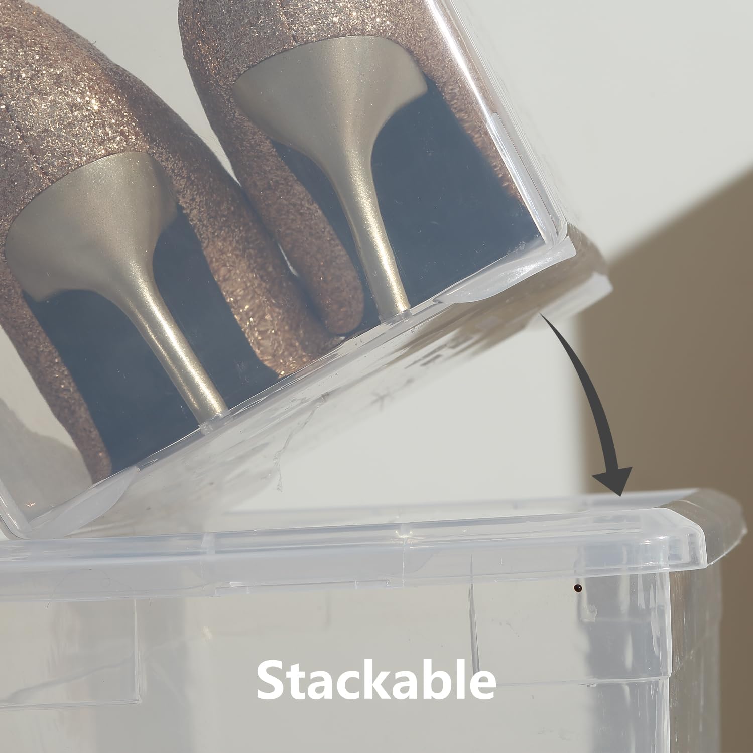 Novelinks 12-Pack Plastic Storage Bins - Stackable 6QT Clear Containers with Lids for Home & Office Organization