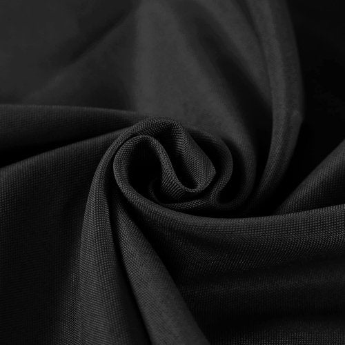 Fokitut Waterproof Round Tablecloth - Stain Resistant & Wrinkle-Free | 60 Inch Black Fabric Cover for Dining, Weddings & Parties