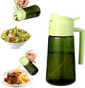 Upgraded 16oz Glass Olive Oil Sprayer - 2-in-1 No-Leak Spray & Pour Dispenser for Cooking, BBQ & Salad | Fine Mist, Easy Fill, Dishwasher Safe