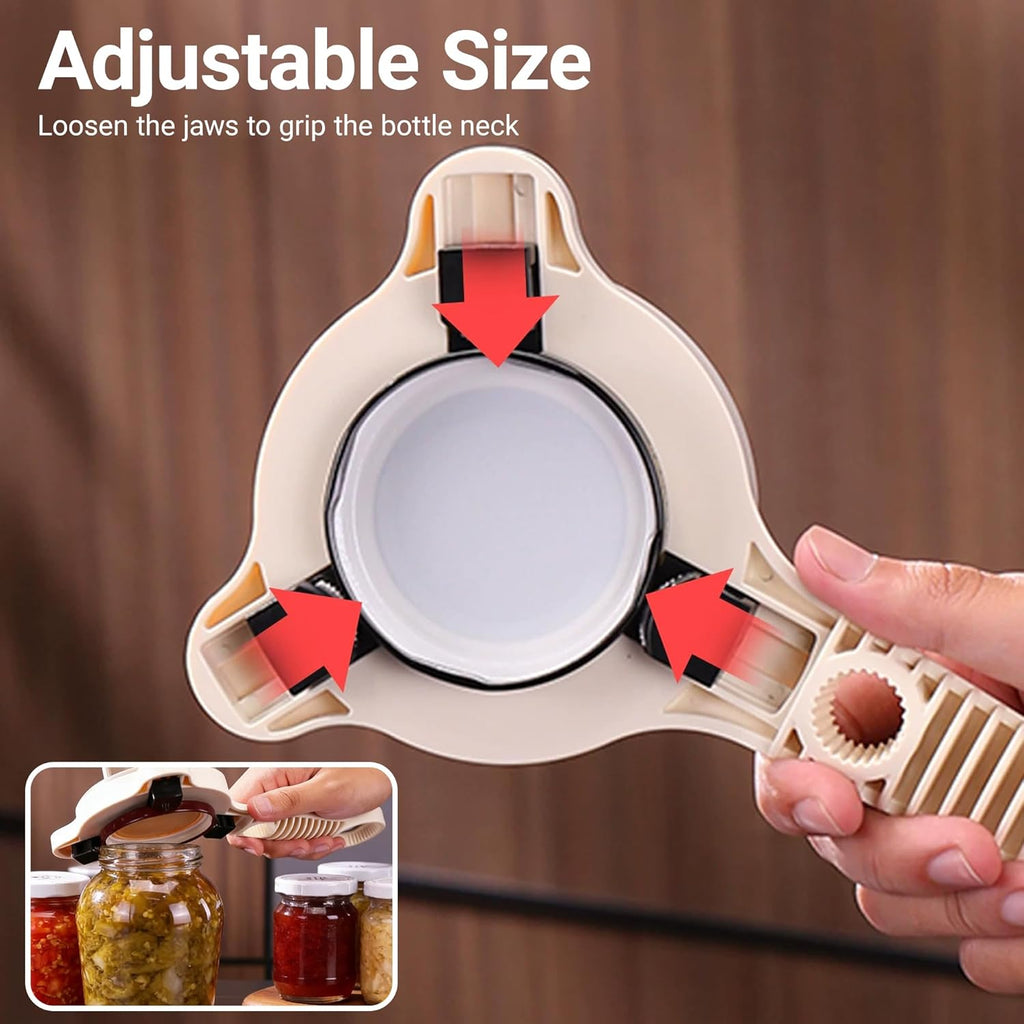 Skiennix Jar Opener - 4-in-1 Multi-Function Adjustable Tool for Seniors with Arthritis | Easy Grip Design