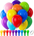 Bezente Rainbow Latex Balloons - 100 Pack of 12-Inch Bright Color Helium Balloons for Parties