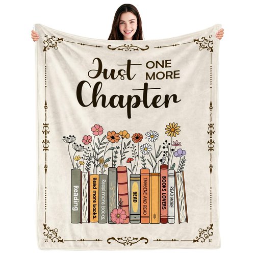 Book Lovers Gifts Blanket - Reading Gifts for Book Lovers, Reading Gifts for Women, Books Club Gift for Reader Bookish Bookworm, Christmas Birthday Gift for Books Lover Librarian Teacher, 60"x50"