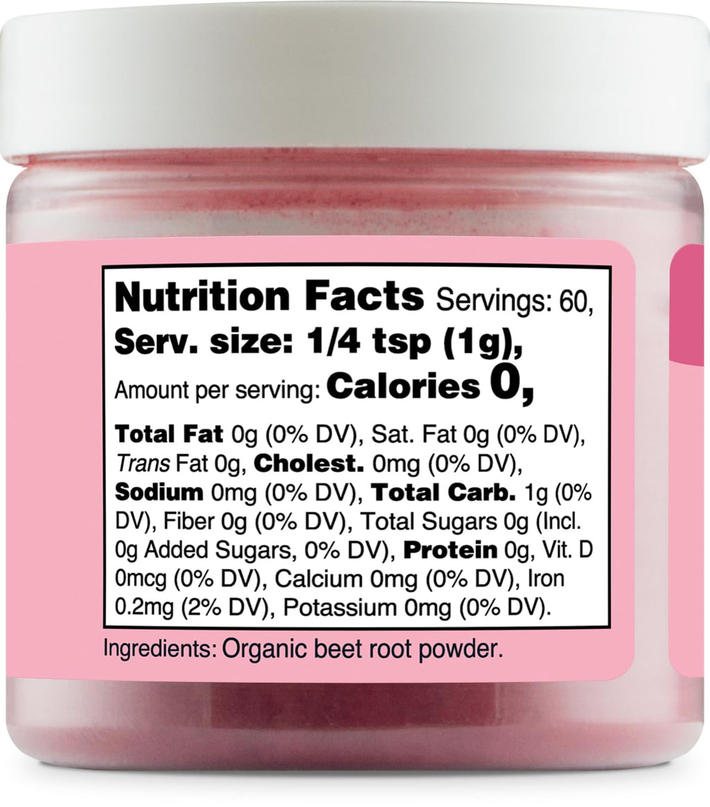 Nutricost Pink Plant-Based Food Coloring - Organic Beet Root Powder | 60 Servings for Food & Beverages