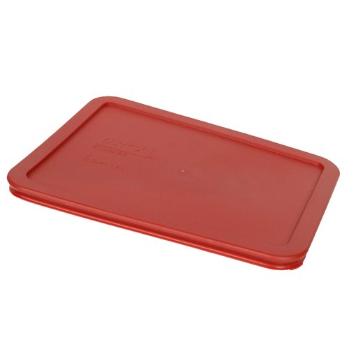 Pyrex 7211-PC 6-Cup Poppy Red Rectangle Plastic Food Storage Lid - Made in USA