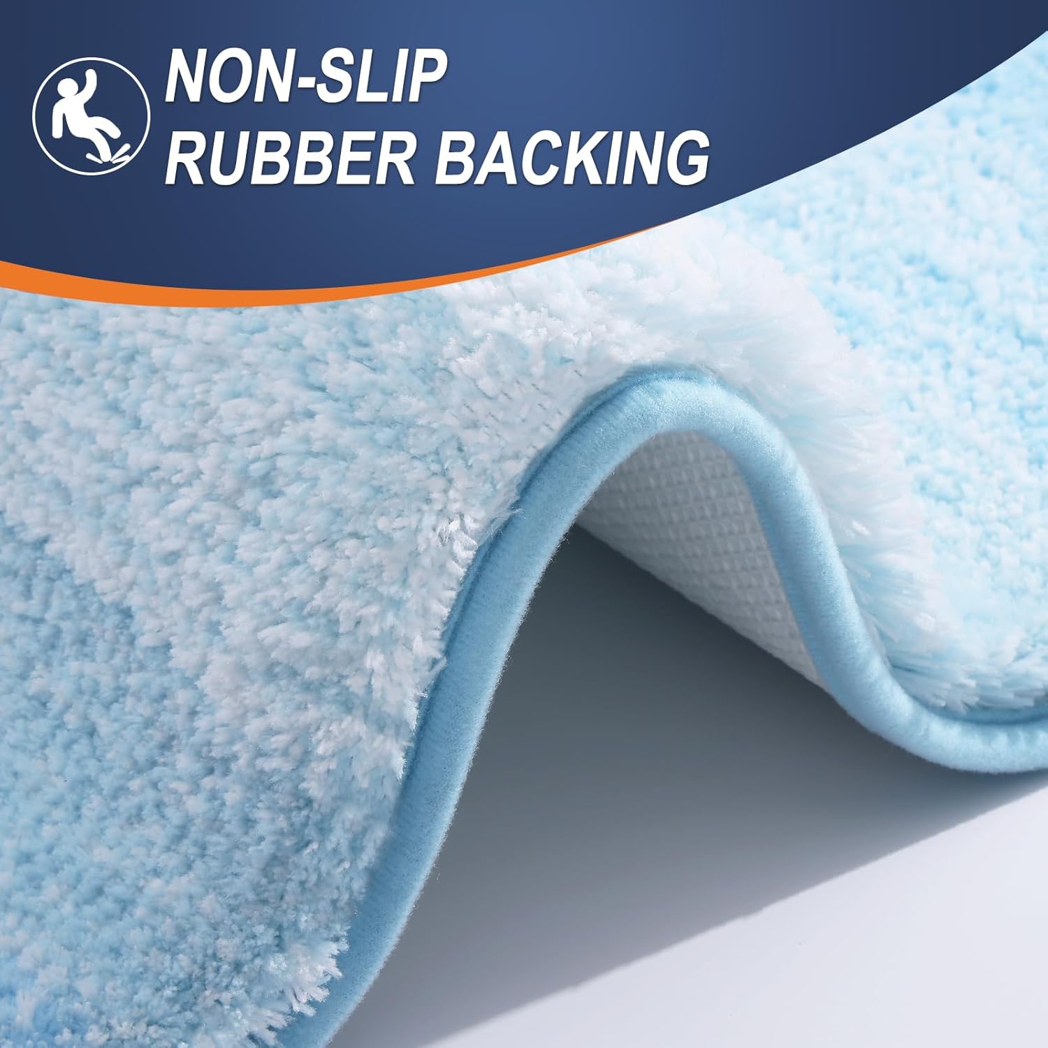 OLANLY Bathroom Rugs - Extra Soft Microfiber Mat | Quick-Dry, Machine Washable, 34x21, Sky Blue