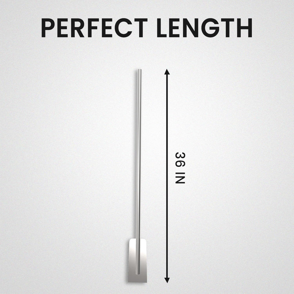 Quality Industries 36 Inch Stainless Steel Mixing Paddle Heavy Duty Commercial Stirring Tool for Large Stock Pots Brewing Catering Outdoor Cooking Durable Long Handle Professional Kitchen Utensil