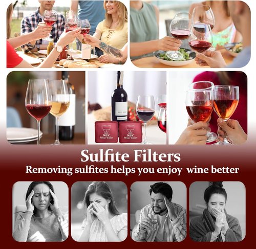 10 Pcs Wine Filters Set, Advanced Wine Purifier, Wine Filters for histamines and sulfite- Replacement Wine Sulfite Remove Set Gifts for Wine Lovers