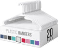 Plastic Hangers 20 Pack White - Space-Saving Clothes Hangers for Closet Organization | Perfect for Coats and Essentials