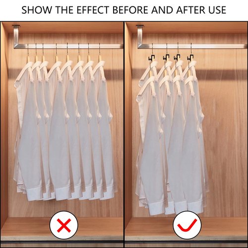 YOLCAR 60 Pack Space Saving Hanger Hooks, Black Plastic Triangle Hangers, Connector Hooks for Closet Organizers and Storage in Dorms and Homes