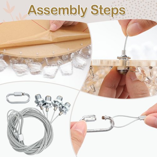 Weysat Hanging Wedding Cake Stands - 17.7'' Faux Acrylic Crystal Chandelier Style Drape Suspended Cake Swing with Crystal Chains Dessert Display Stand for Wedding Birthday Party Decoration