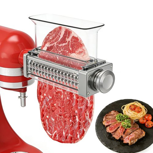 Adjustable Meat Tenderizer Attachment for KitchenAid Stand Mixers 3 Thickness Settings with Wide Metal Wheel & Tall Chute Meat Tenderizer Tool (meat tenderizer)