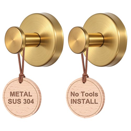 PZTO Suction Cup Hooks:Metal Hanger,for Galss Window Door & Tile Wall,Shower Bathroom Towel Holder Hanging Hook, 2 Pack (Antique Gold)