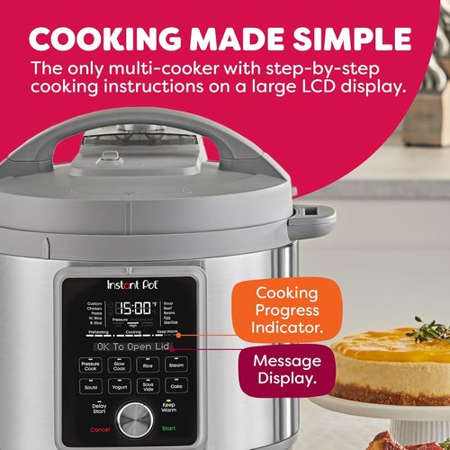 Instant Pot 8-Quart Electric Pressure Cooker - Whisper Quiet 9-in-1 Multi-Function with App & Recipes