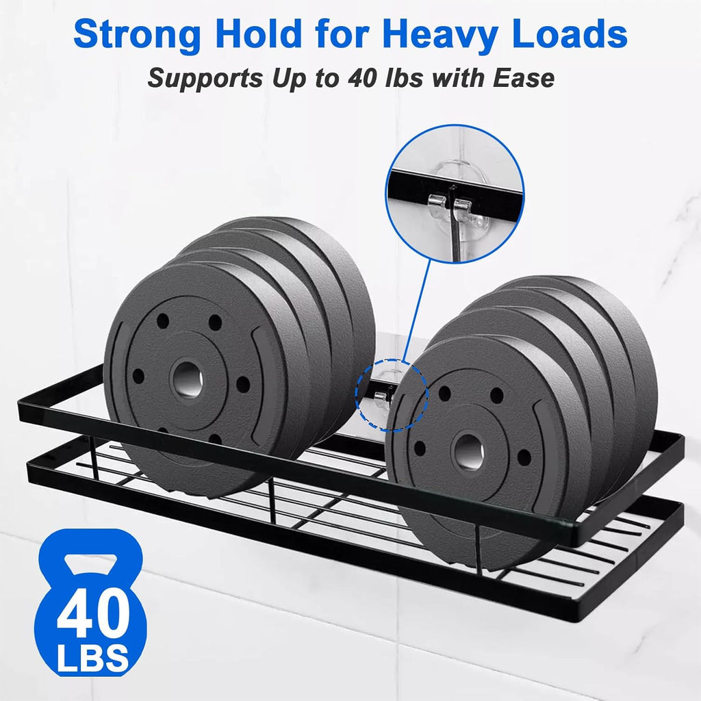 Skiennix Shower Caddy Adhesive Hooks - Strong No-Drill Replacement for Kitchen & Bathroom | 4 Packs