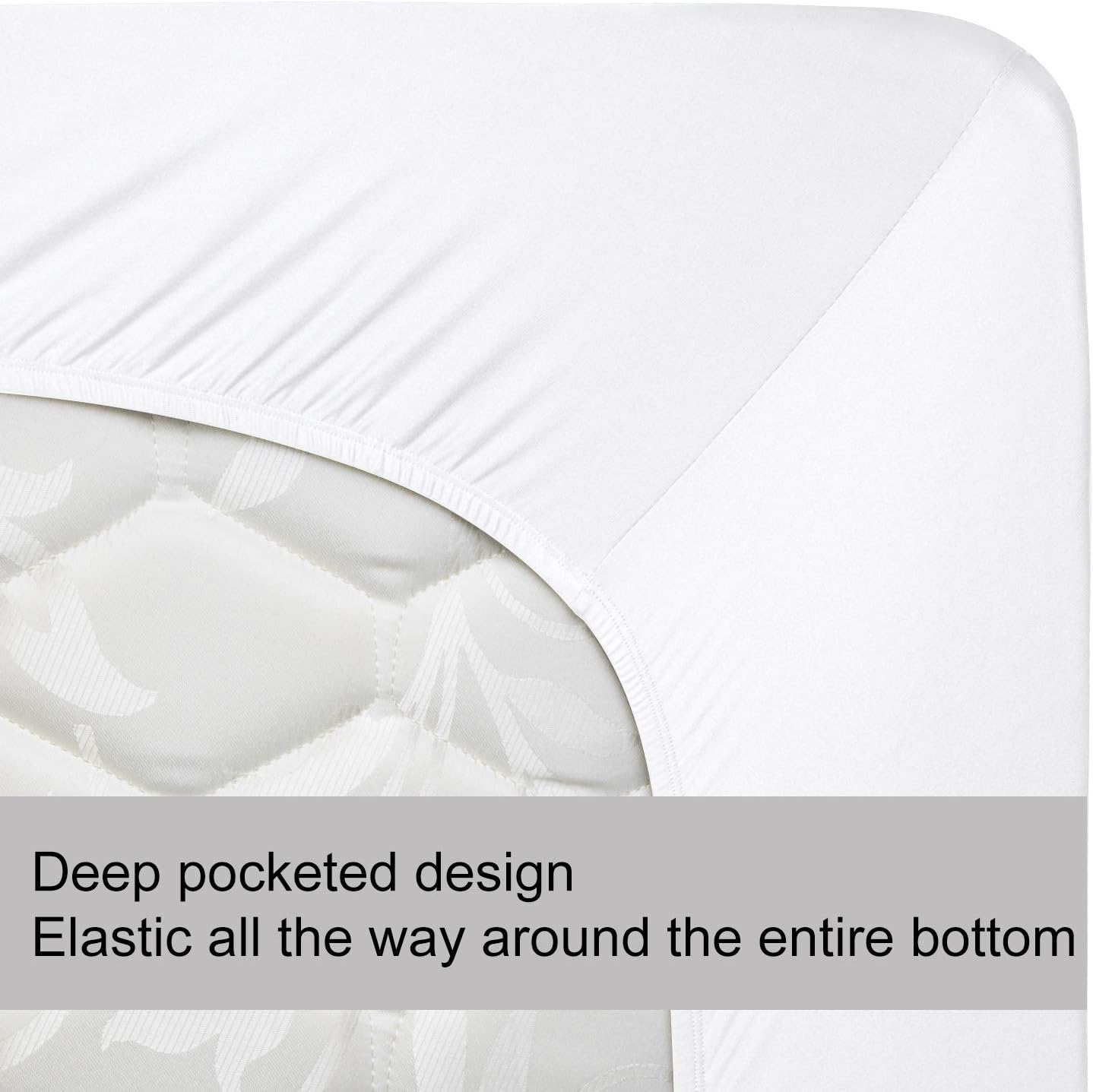 Soft Stretch Queen Size Fitted Sheet - Cozy Jersey Knit with 4-Way Stretch | Deep Fit 5"-16" - White