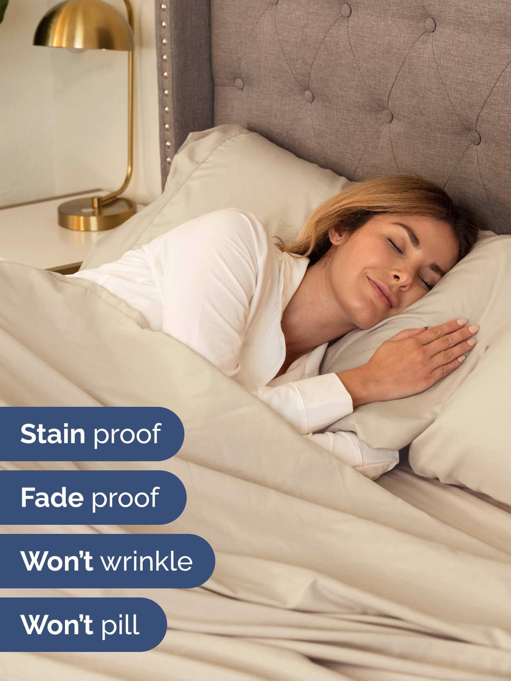 Skiennix Extra Deep Split King Sheet Set - 7 Piece Breathable Cooling Bedding - Soft Wrinkle-Free Wheat