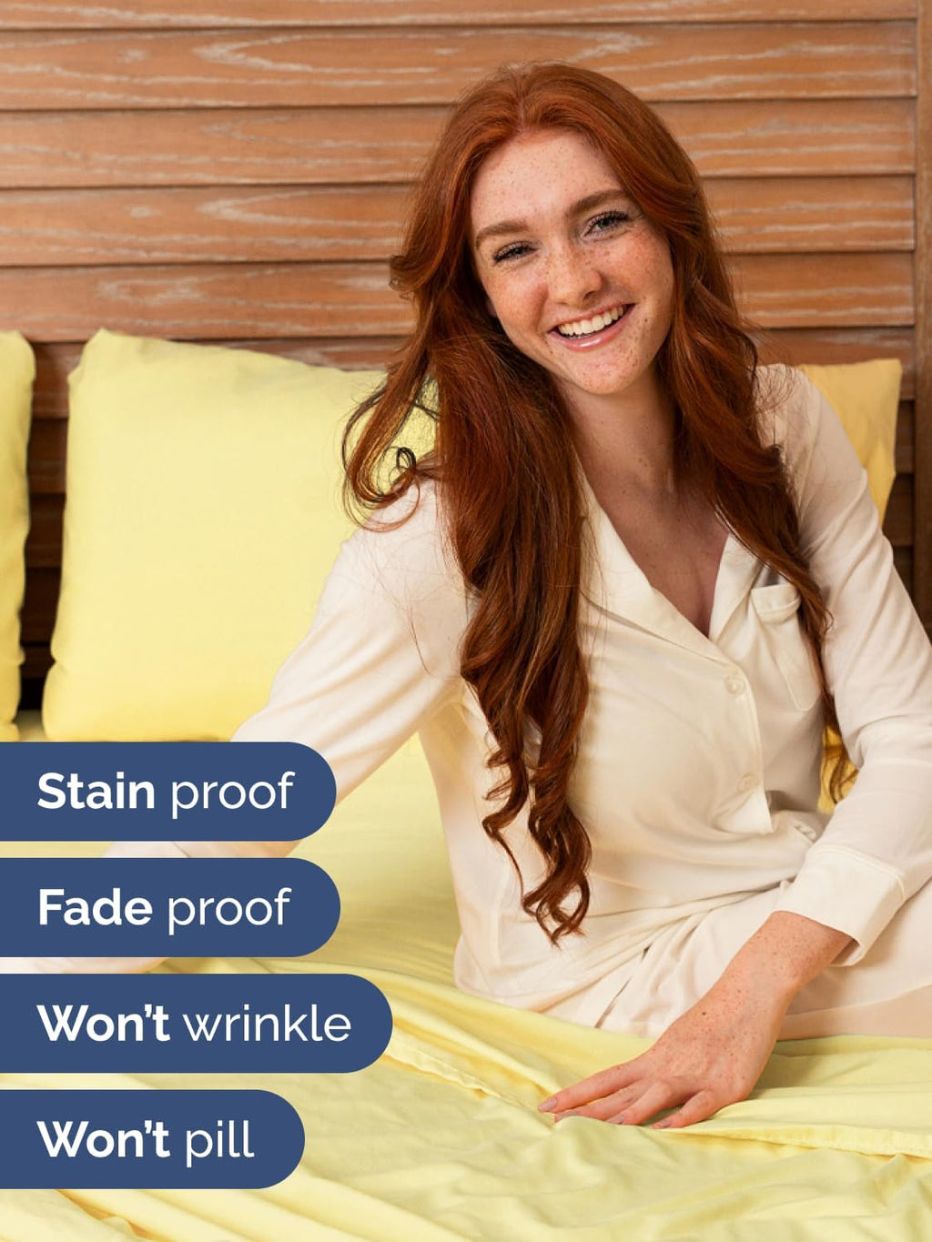 Skiennix Extra Deep Twin Sheet Set - 4-Piece Breathable Cooling Bedding - Soft, Wrinkle-Free Yellow