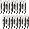 HYZ Wine Opener Bulk 20-Pack for Bartender, Professional Waiter Corkscrew Wine Key for Servers & Restaurant, Double Hinged Wine Bottle Opener with Foil Cutter, Commercial Bulk Set, (Black)