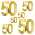 Beistle Foil 50 Birthday Cutouts – 12 Gold Metallic Number Decorations in 3 Sizes, Golden Anniversary Celebration Decor, 50th Themed Wall Ceiling Display, Fiftieth Birthday Parties, 4.5" - 11.5"