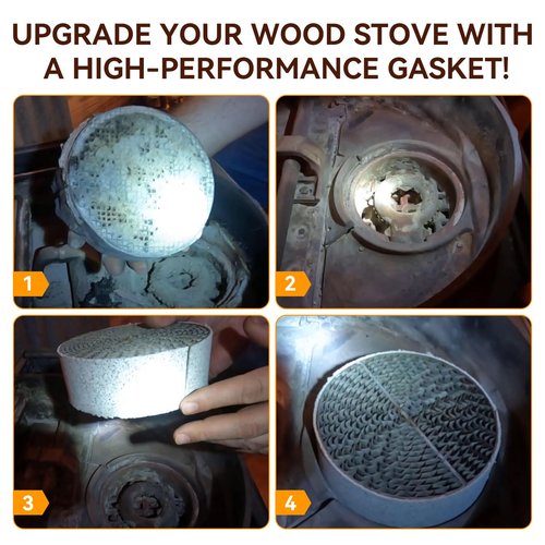 Dairrr Fuuu Wood Stove Expanding Gasket Replacement for Dutchwest Stove 6" Catalytic Combustor Part 2460 2461 2462, Replaces Castings Part 1203533A, 20" Long x 2" Wide, 1 Pack