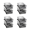 madesmart 2-Tier Organizer Multi-Purpose Slide-Out Storage with Handles and Dividers for Home and Bath, Pack of 4, Carbon