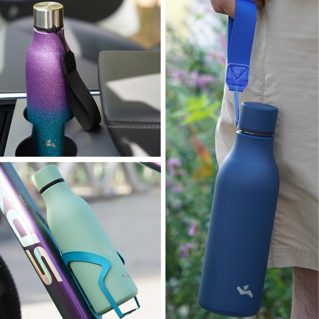 Konokyo Insulated Water Bottle with Strap,18 oz Double Wall Stainless Steel Vacuum Bottles Metal Water Flask,Mint