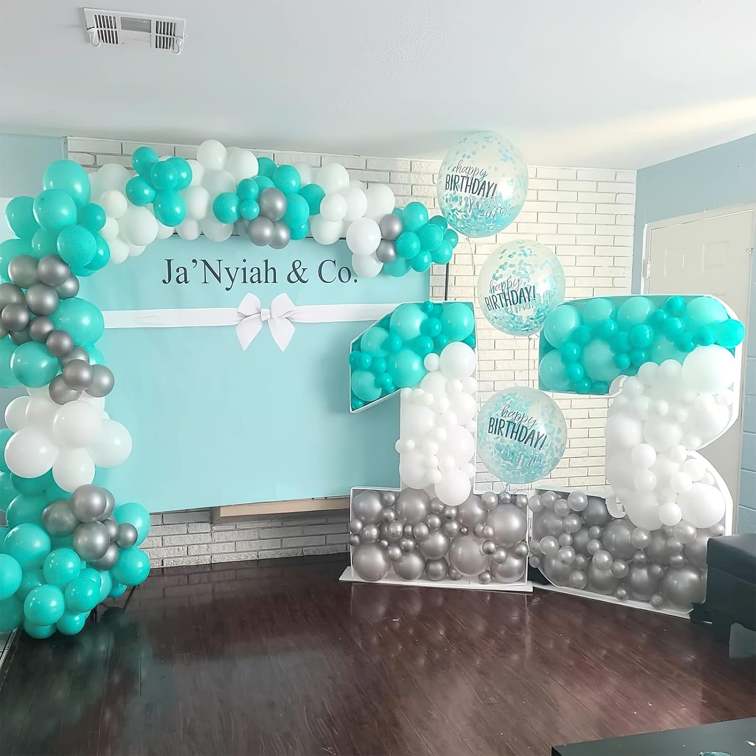 PartyWoo Teal Balloons - 100pcs 5-Inch Turquoise Latex Balloons for Baby Showers & Celebrations