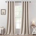 MIULEE Blackout Linen Textured Curtains - Thermal Insulated Room Darkening Drapes | 52 x 108 Inch (2 Panels)