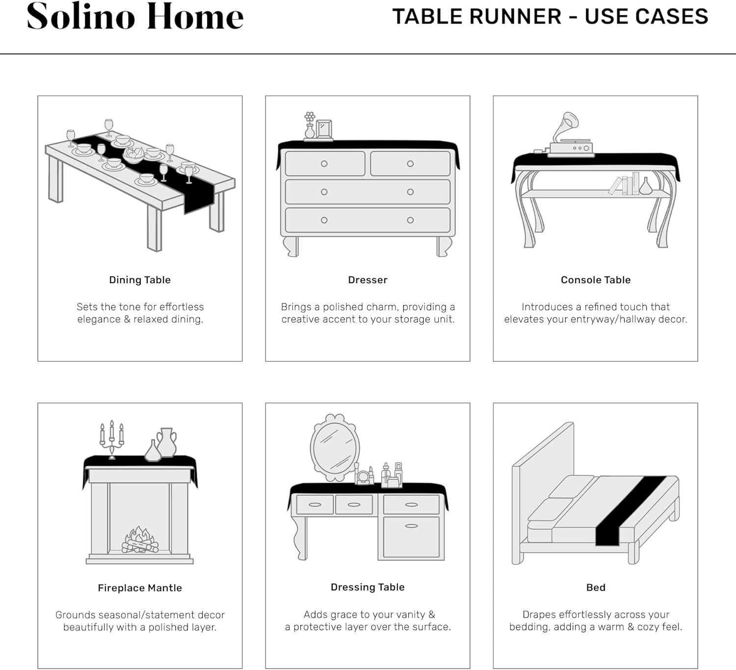 Solino Home Ivory Table Runner - 100% Pure Linen, 14 x 90 Inches for Dining & Special Occasions