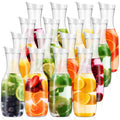 Skylety 16 Pcs 50 oz Clear Water Carafe with Flip Top Lid, Plastic Juice Containers Mimosa Bar Supplies Beverage Pitcher for Water, Juice, Iced Tea, Milk, Lemonade and Other Beverages (White)