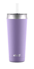 Ello Beacon Vacuum Insulated Stainless Steel Tumbler with Slider Lid and Optional Straw, 24 oz, Lavender