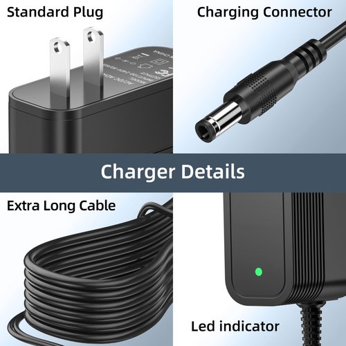 26V Charger for Tikom V500,Suirviz U8 Cordless Vacuum Cleaner,Replacement Power Adapter for Cordless Stick Vacuum Cleaner