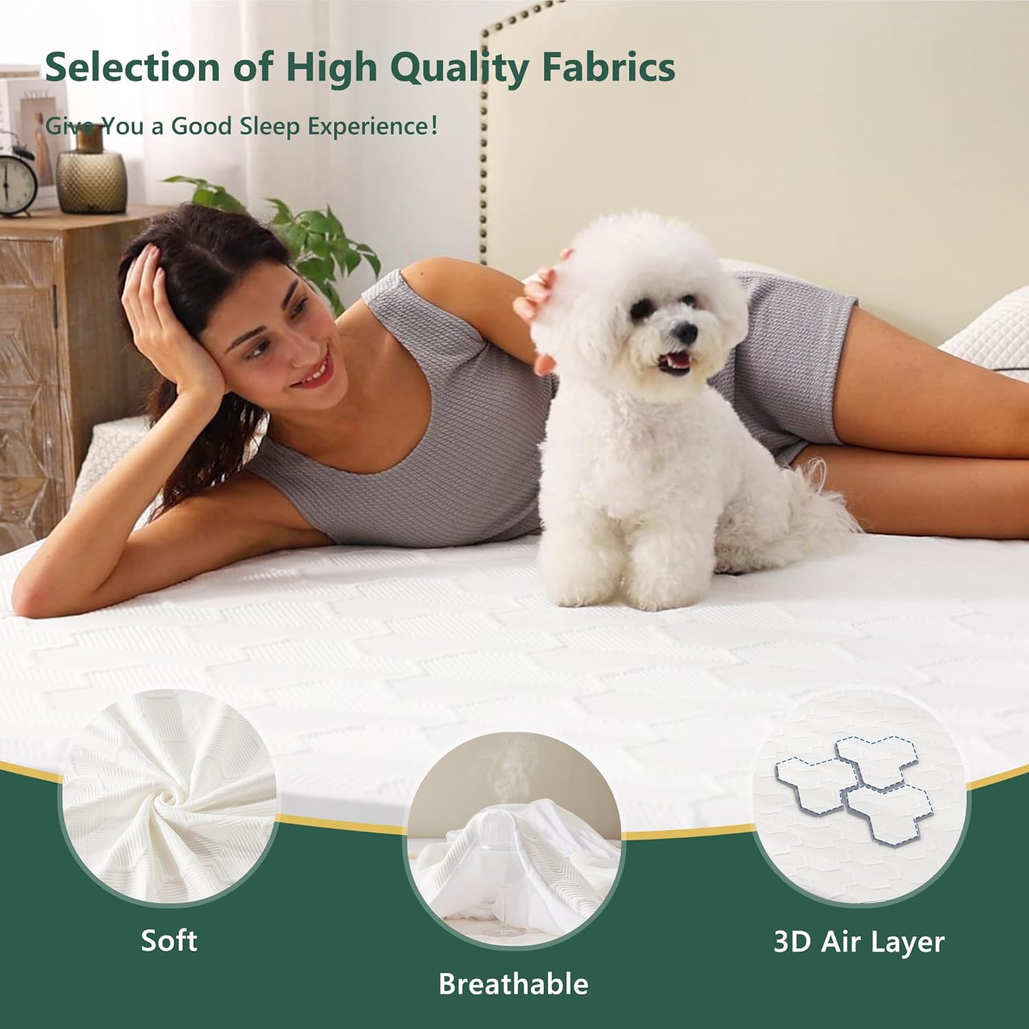 Skiennix Twin Size Waterproof Mattress Protector - Bamboo Cooling Pad with Deep Pocket | Breathable & Machine Washable