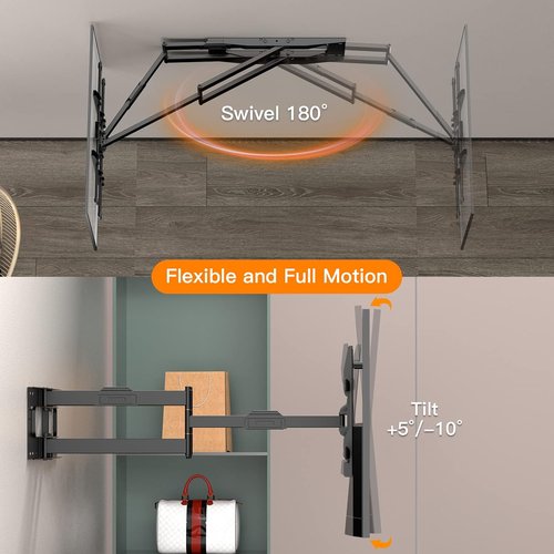 FORGING MOUNT Heavy Duty TV Wall Mount - Full Motion Dual Articulating Arms for 50-90 Inch Screens | Supports 198lbs, VESA 600x400MM