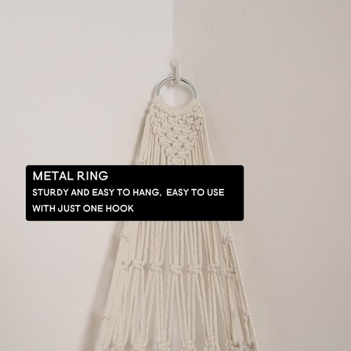 Amdermi Stuffed Animal Storage Hammock - 60" Macrame Toy Organizer for Kids' Room | Cream Color