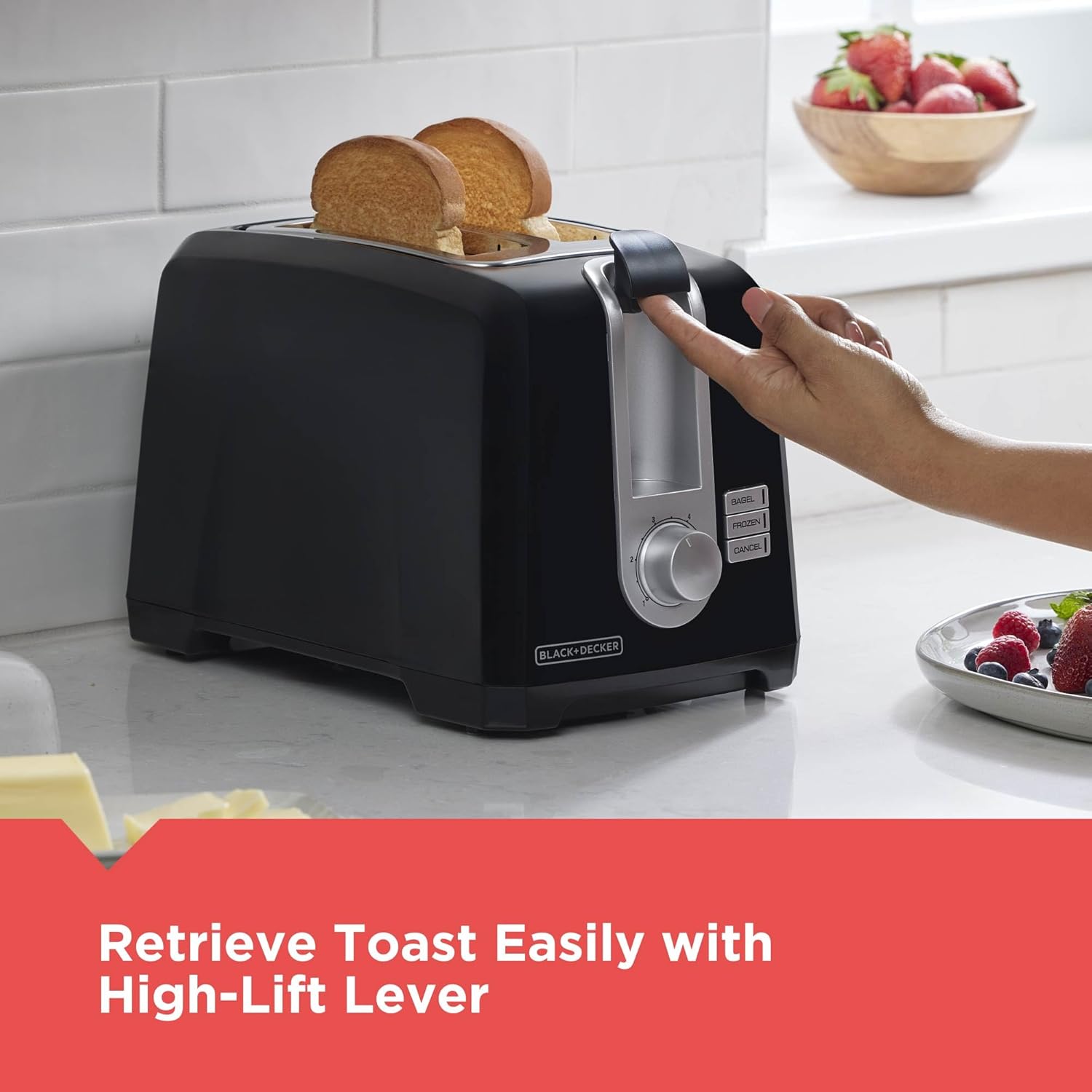 Skiennix 2-Slice Extra Wide Slot Toaster - Perfect for Bagels & Thick Bread | Stainless Steel Finish
