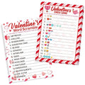 25 Players Valentine's Party Games for Adults Kids Valentines Day Games Cards Valentines Parties Emoji Game Word Scramble Game with Answer Key for Boys Girls Family Office Large Groups Activities
