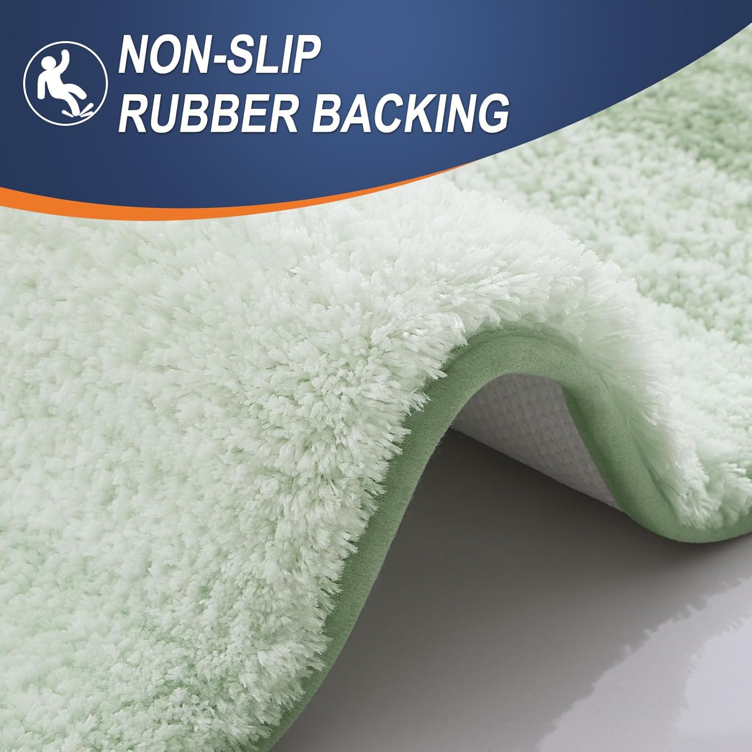 OLANLY Bathroom Runner Rug - Extra Soft Microfiber Mat, Quick Dry & Washable | 70x24, Sage Green